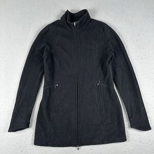 Ibex Jacket Womens Small Black BACKBAY Zque Merino Wool Tunic Full Zip Mock Neck